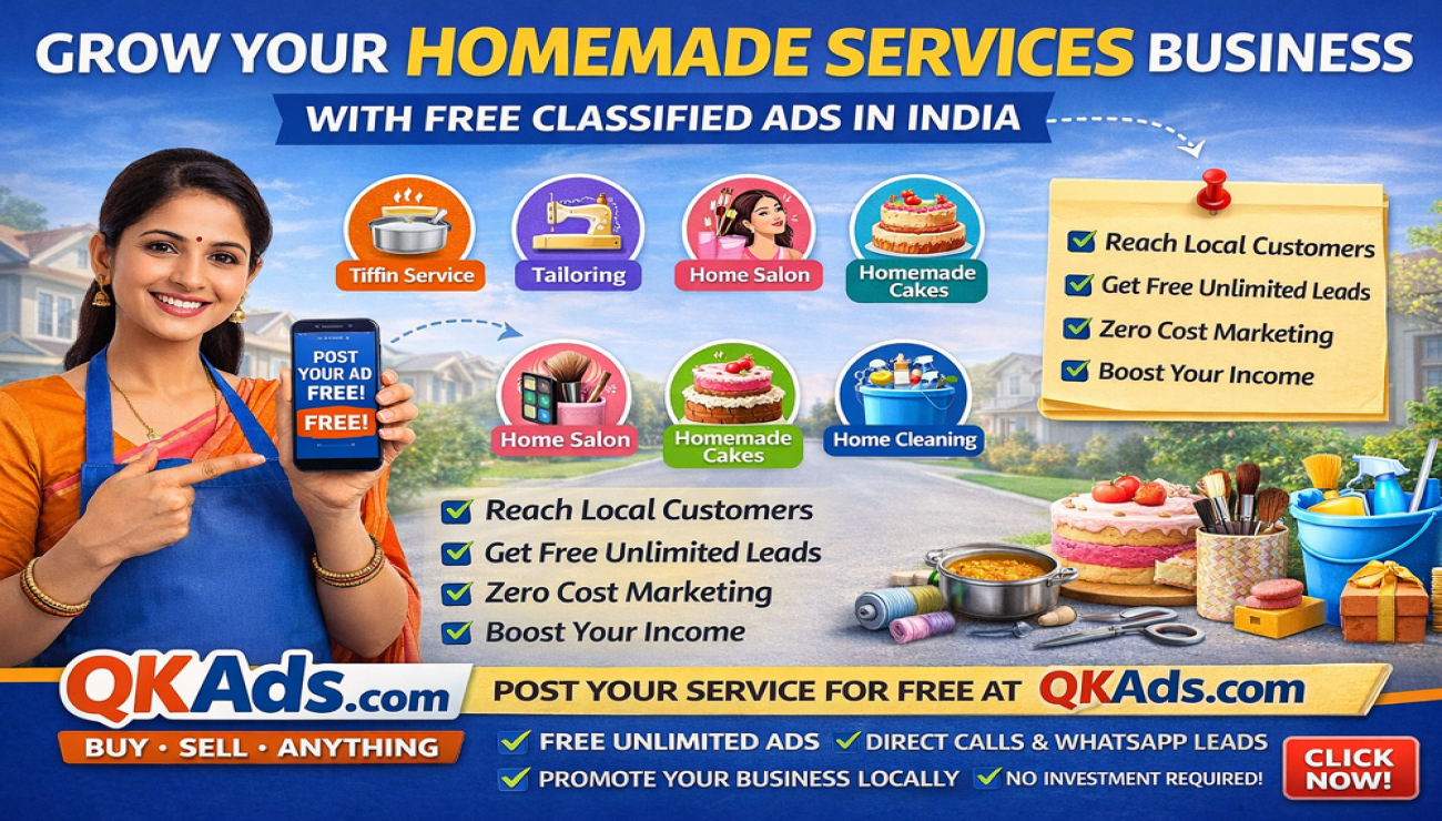 Grow Your Homemade Services Business with Free Classified Ads in India