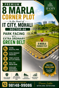 Premium 8 Marla Corner Plot for Sale in IT City, Mohali!