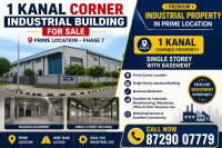 1 KANAL CORNER INDUSTRIAL BUILDING FOR SALE