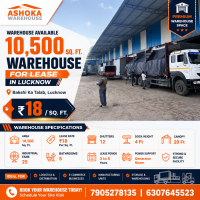 Large Warehouse for Lease in Lucknow | 10,500 Sqft Commercial Storage Space